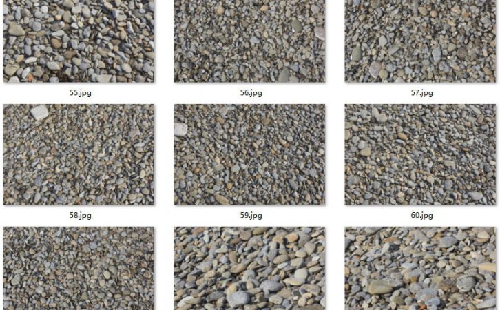 65张高清鹅卵石路面石子沙砾贴图素材