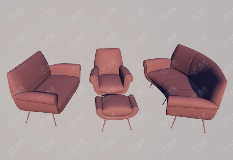 现代沙发组合椅子模型