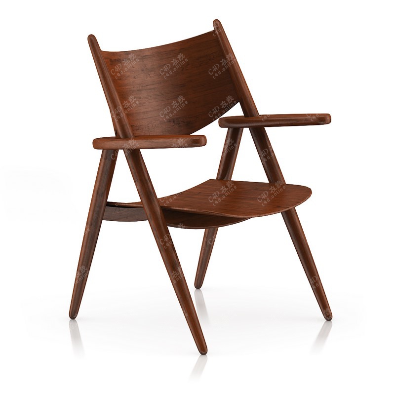 木头扶手椅椅子儿童椅家具模型