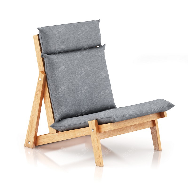简约木质现代椅子折叠躺椅家具模型