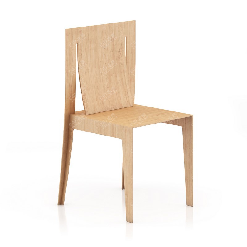 艺术装饰椅子单人木质靠背椅模型