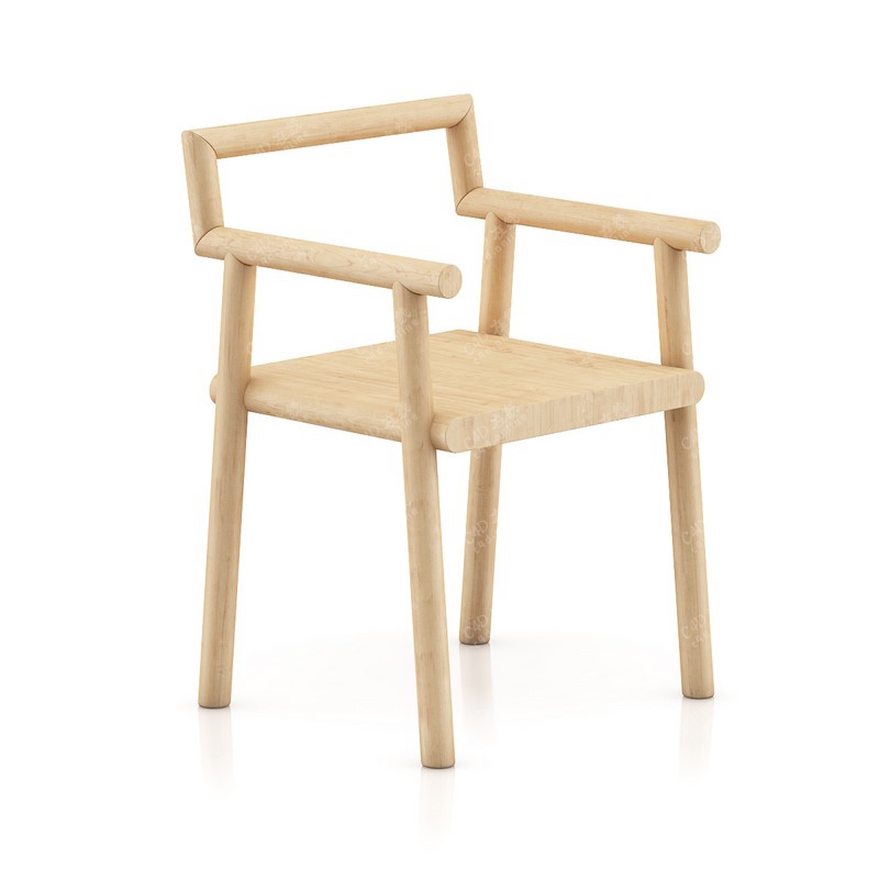 木质椅子太师椅现代简约扶手椅模型