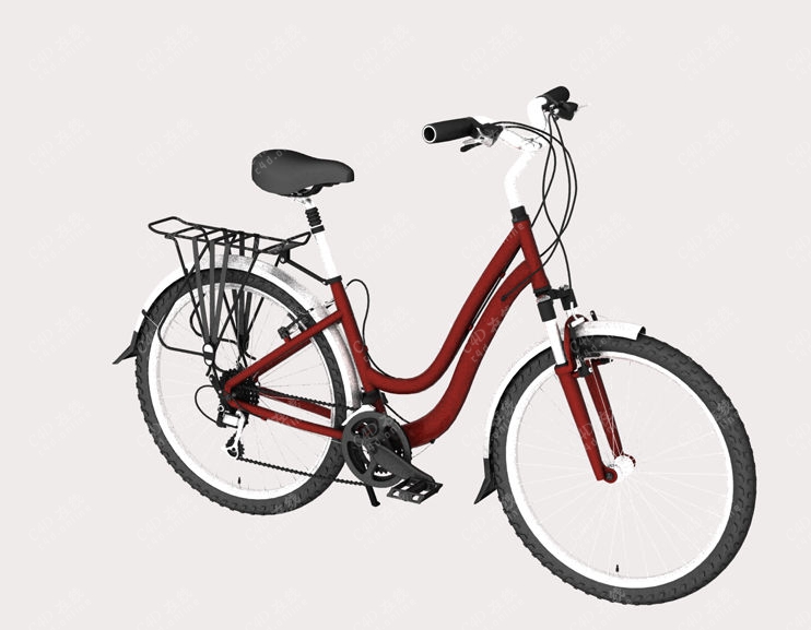 红色自行车模型免费下载 c4d模型