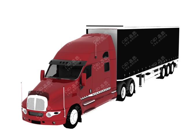 美国卡车大货车挂车汽车模型