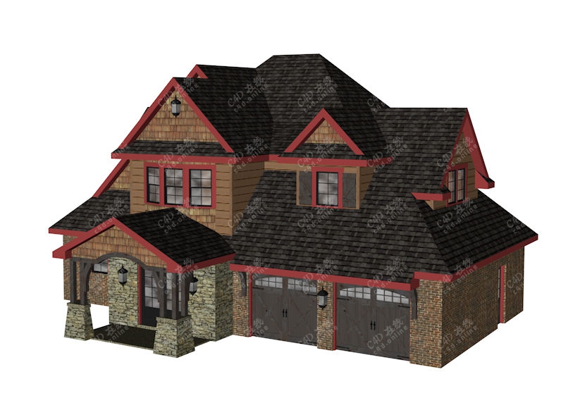 木屋别墅房子房屋游戏场景模型