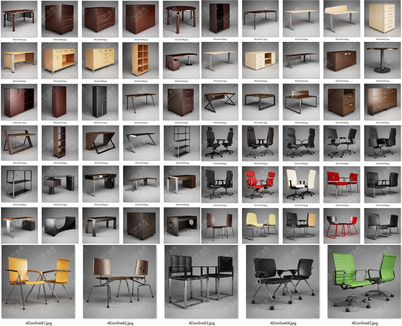 65组精品桌子椅子家具模型合集