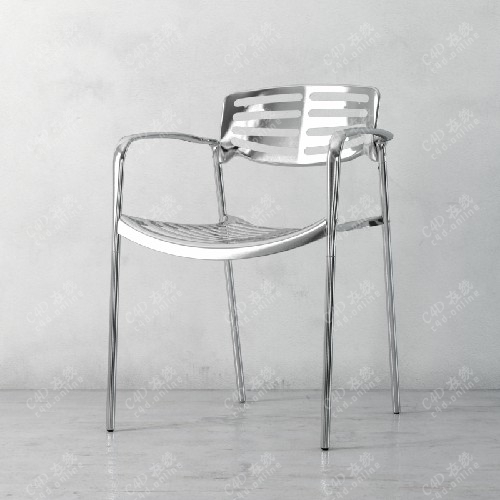 简约金属单人椅子靠背椅模型
