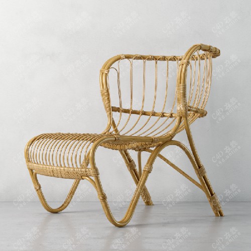 木质艺术椅子藤椅模型