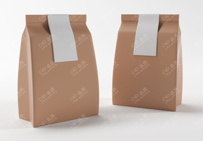 食品包装袋纸袋模型