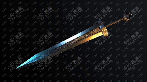 青铜宝剑匕首武器模型