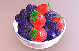 草莓桑葚水果模型
