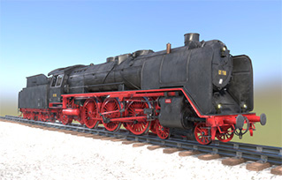 经典蒸汽老式火车头模型