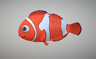 小丑鱼含动画海洋生物模型