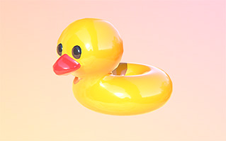 鸭子气球游泳圈玩具模型