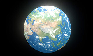 蔚蓝色星球行星地球模型