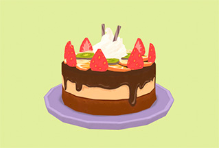 水果草莓奶油生日蛋糕模型