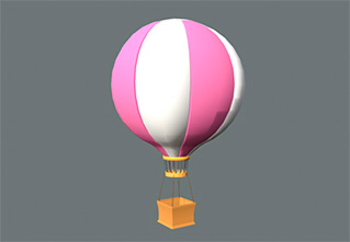 卡通低边热气球模型