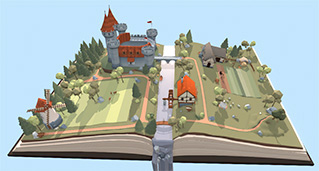 卡通低边书上创意乐园城堡