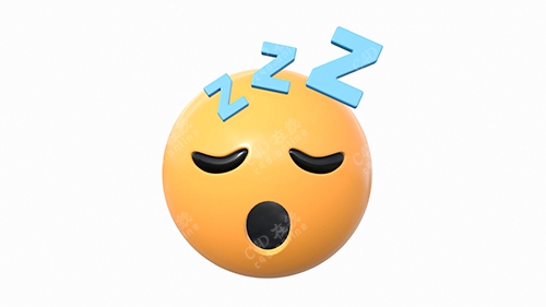 卡通emoji熟睡瞌睡犯困