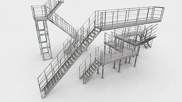 工业铁架楼梯建筑过道
