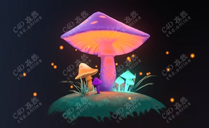 卡通低边蘑菇