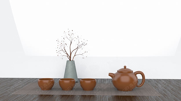 中式茶桌紫砂壶茶具